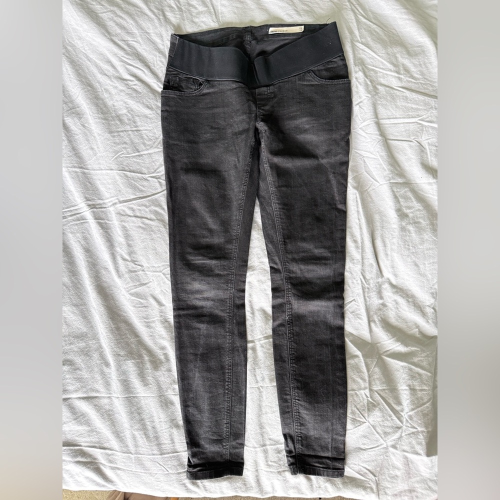 Asos Black Maternity Skinny Jeans Under Belly Stretch Denim Size 10 UK